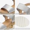 DREAM PAIRS Women’s Open Toe Casual Platform Sandals(Silver)