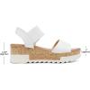 DREAM PAIRS Women’s Open Toe Casual Platform Sandals(White)