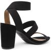 DREAM PAIRS Women’s Open Toe High Chunky Elastic Strap Dress Heel Sandals(Black)