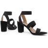DREAM PAIRS Women’s Open Toe High Chunky Elastic Strap Dress Heel Sandals(Black)