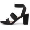 DREAM PAIRS Women’s Open Toe High Chunky Elastic Strap Dress Heel Sandals(Black)
