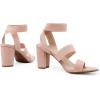 DREAM PAIRS Women’s Open Toe High Chunky Elastic Strap Dress Heel Sandals(Blush)