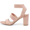 DREAM PAIRS Women’s Open Toe High Chunky Elastic Strap Dress Heel Sandals(Blush)