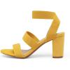 DREAM PAIRS Women’s Open Toe High Chunky Elastic Strap Dress Heel Sandals(Mustard/Yellow)