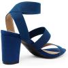 DREAM PAIRS Women’s Open Toe High Chunky Elastic Strap Dress Heel Sandals(Navy)