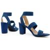 DREAM PAIRS Women’s Open Toe High Chunky Elastic Strap Dress Heel Sandals(Navy)