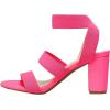 DREAM PAIRS Women’s Open Toe High Chunky Elastic Strap Dress Heel Sandals(Neon/Pink)