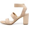 DREAM PAIRS Women’s Open Toe High Chunky Elastic Strap Dress Heel Sandals(Nude)