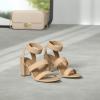 DREAM PAIRS Women’s Open Toe High Chunky Elastic Strap Dress Heel Sandals(Nude)