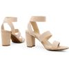 DREAM PAIRS Women’s Open Toe High Chunky Elastic Strap Dress Heel Sandals(Nude)