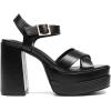 DREAM PAIRS Women’s Platform Chunky Heels Square Open Toe Ankle Strap High Heeled Sandals Y2K Shoes for Party Brunch(Black)