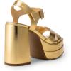 DREAM PAIRS Women’s Platform Chunky Heels Square Open Toe Ankle Strap High Heeled Sandals Y2K Shoes for Party Brunch(Gold-metallic)