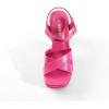 DREAM PAIRS Women’s Platform Chunky Heels Square Open Toe Ankle Strap High Heeled Sandals Y2K Shoes for Party Brunch(Hot Pink)