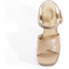 DREAM PAIRS Women’s Platform Chunky Heels Square Open Toe Ankle Strap High Heeled Sandals Y2K Shoes for Party Brunch(Nude)
