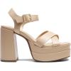 DREAM PAIRS Women’s Platform Chunky Heels Square Open Toe Ankle Strap High Heeled Sandals Y2K Shoes for Party Brunch(Nude)