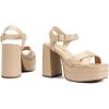 DREAM PAIRS Women’s Platform Chunky Heels Square Open Toe Ankle Strap High Heeled Sandals Y2K Shoes for Party Brunch(Nude)