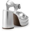 DREAM PAIRS Women’s Platform Chunky Heels Square Open Toe Ankle Strap High Heeled Sandals Y2K Shoes for Party Brunch(Silver-metallic)