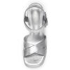 DREAM PAIRS Women’s Platform Chunky Heels Square Open Toe Ankle Strap High Heeled Sandals Y2K Shoes for Party Brunch(Silver-metallic)
