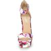DREAM PAIRS Women’s Platform Heel Sandals, Open Toe Ankle Strap Heel Fashion Wedding Party Dress Sandals Shoes(Floral)