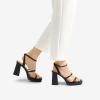 DREAM PAIRS Women’s Platform Strappy Heels Open Toe Ankle Strap Square Party Sandals Y2K Dress Shoes(Black)