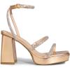 DREAM PAIRS Women’s Platform Strappy Heels Open Toe Ankle Strap Square Party Sandals Y2K Dress Shoes(Champagne-rhinestone)