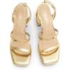 DREAM PAIRS Women’s Platform Strappy Heels Open Toe Ankle Strap Square Party Sandals Y2K Dress Shoes(Gold-pat)