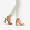 DREAM PAIRS Women’s Platform Strappy Heels Open Toe Ankle Strap Square Party Sandals Y2K Dress Shoes(Nude)