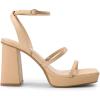 DREAM PAIRS Women’s Platform Strappy Heels Open Toe Ankle Strap Square Party Sandals Y2K Dress Shoes(Nude)