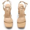 DREAM PAIRS Women’s Platform Strappy Heels Open Toe Ankle Strap Square Party Sandals Y2K Dress Shoes(Nude)