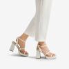 DREAM PAIRS Women’s Platform Strappy Heels Open Toe Ankle Strap Square Party Sandals Y2K Dress Shoes(White)