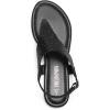 DREAM PAIRS Women’s Rhinestone Casual Wear Cute Gladiator Flat Sandals Beach Dressy T-Strap Thong Sandals(All Black)