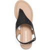 DREAM PAIRS Women’s Rhinestone Casual Wear Cute Gladiator Flat Sandals Beach Dressy T-Strap Thong Sandals(Black)
