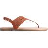 DREAM PAIRS Women’s Rhinestone Casual Wear Cute Gladiator Flat Sandals Beach Dressy T-Strap Thong Sandals(Brown-suede)