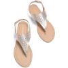 DREAM PAIRS Women’s Rhinestone Casual Wear Cute Gladiator Flat Sandals Beach Dressy T-Strap Thong Sandals(Gold)