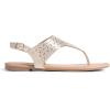 DREAM PAIRS Women’s Rhinestone Casual Wear Cute Gladiator Flat Sandals Beach Dressy T-Strap Thong Sandals(Gold)