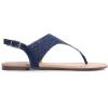 DREAM PAIRS Women’s Rhinestone Casual Wear Cute Gladiator Flat Sandals Beach Dressy T-Strap Thong Sandals(Navy)