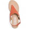 DREAM PAIRS Women’s Rhinestone Casual Wear Cute Gladiator Flat Sandals Beach Dressy T-Strap Thong Sandals(Orange)