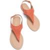 DREAM PAIRS Women’s Rhinestone Casual Wear Cute Gladiator Flat Sandals Beach Dressy T-Strap Thong Sandals(Orange)