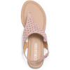DREAM PAIRS Women’s Rhinestone Casual Wear Cute Gladiator Flat Sandals Beach Dressy T-Strap Thong Sandals(Pink)