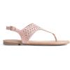 DREAM PAIRS Women’s Rhinestone Casual Wear Cute Gladiator Flat Sandals Beach Dressy T-Strap Thong Sandals(Pink)