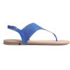DREAM PAIRS Women’s Rhinestone Casual Wear Cute Gladiator Flat Sandals Beach Dressy T-Strap Thong Sandals(Royal/Blue)