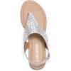 DREAM PAIRS Women’s Rhinestone Casual Wear Cute Gladiator Flat Sandals Beach Dressy T-Strap Thong Sandals(Silver)