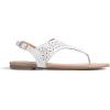 DREAM PAIRS Women’s Rhinestone Casual Wear Cute Gladiator Flat Sandals Beach Dressy T-Strap Thong Sandals(White)