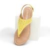 DREAM PAIRS Women’s Rhinestone Casual Wear Cute Gladiator Flat Sandals Beach Dressy T-Strap Thong Sandals(Yellow)