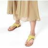 DREAM PAIRS Women’s Rhinestone Casual Wear Cute Gladiator Flat Sandals Beach Dressy T-Strap Thong Sandals(Yellow)