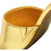 DREAM PAIRS Women’s Square Open Toe Heels Sandals Low Block Chunky Heeled Sandals Slide Sandals Slip on Comfortable Casual Pumps Shoes(Gold-pu)