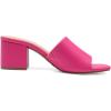 DREAM PAIRS Women’s Square Open Toe Heels Sandals Low Block Chunky Heeled Sandals Slide Sandals Slip on Comfortable Casual Pumps Shoes(Hot Pink-pu)