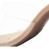 DREAM PAIRS Women’s Square Open Toe Heels Sandals Low Block Chunky Heeled Sandals Slide Sandals Slip on Comfortable Casual Pumps Shoes(Nude-clear)
