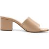 DREAM PAIRS Women’s Square Open Toe Heels Sandals Low Block Chunky Heeled Sandals Slide Sandals Slip on Comfortable Casual Pumps Shoes(Nude-pu)