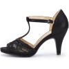 DREAM PAIRS Women’s Stilettos Open Toe Pump Fashion Kitten Heel Sandals(Black)